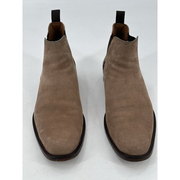 Aldo Men's Chelsea Suede Short Boots Booties Pull On Dark Tan Brown Sz 8 - Picture 1 of 13